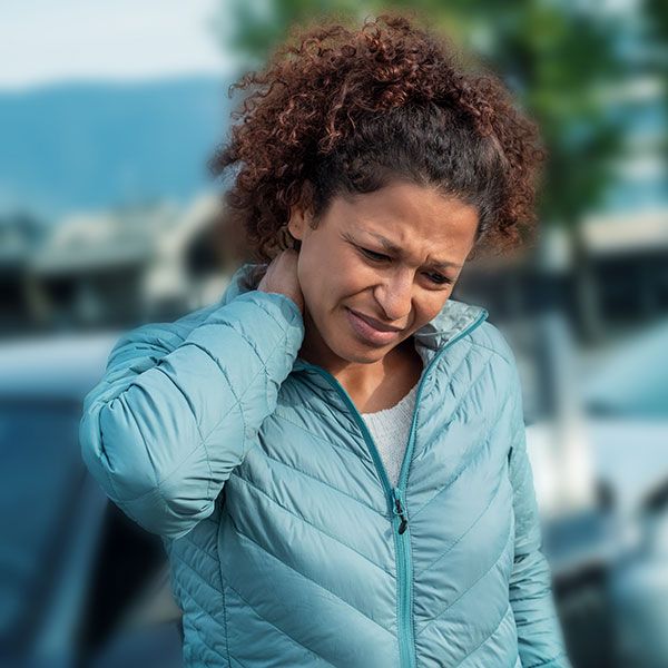 Woman with head injury